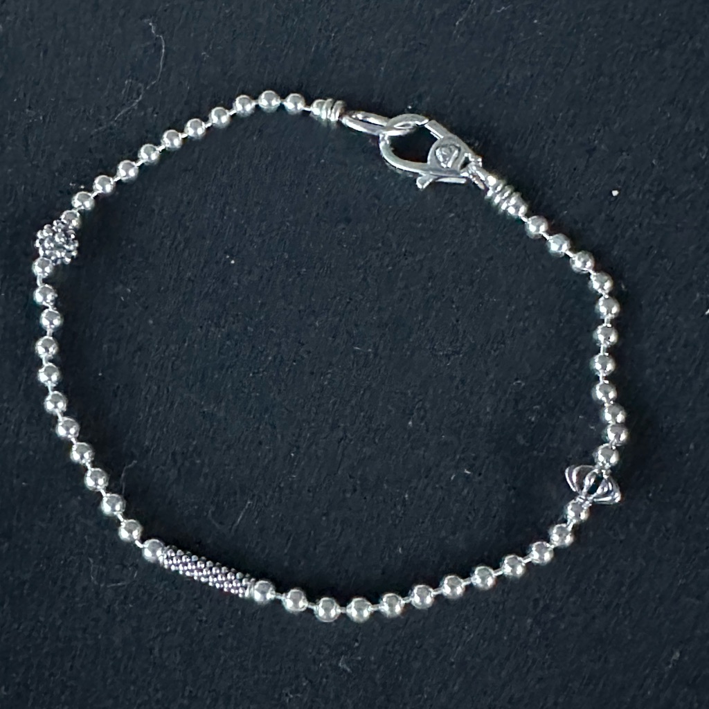 Lagos Sterling Silver Caviar Icon Beaded Bracelet Nwot